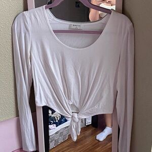 Babaton (aritzia) white cropped blouse